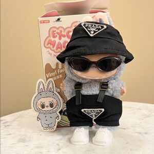 Authentic Labubu Sea Salt Coconut Macaron WITH chic, designer luxury outfit